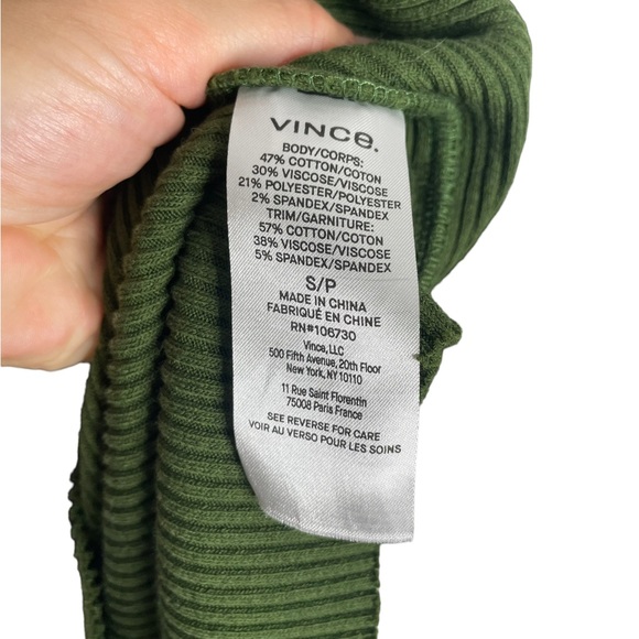 Vince | Ribbed Twist Dress in Green Small - Picture 6 of 9